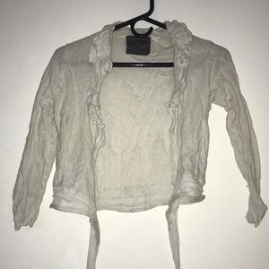 Guinevere Anthropologie Cream Wrap Sweater